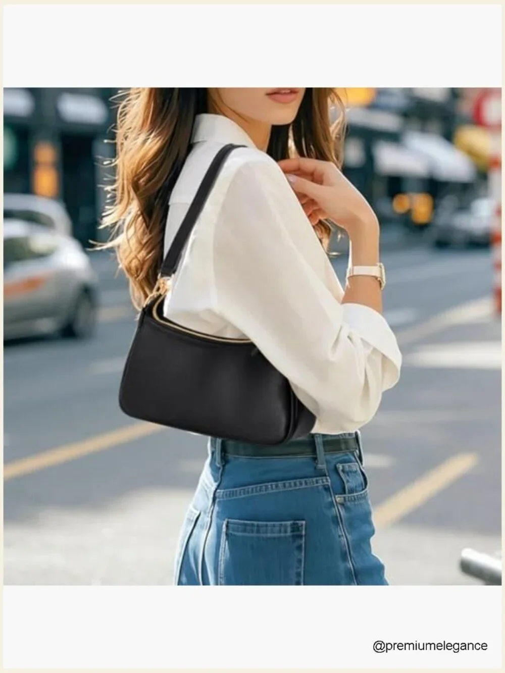 Small Leather Hobo Purse with Removable Straps, Crossbody & Shoulder Bag
